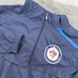 Fanatics Winnipeg Jets Windbreaker Mens XL Navy Blue NHL Quarter Zip Pullover